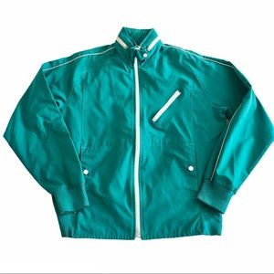Vintage White Stag Jacket Women’s L Varsity Aqua Green Bomber Retro 80’s 90’s